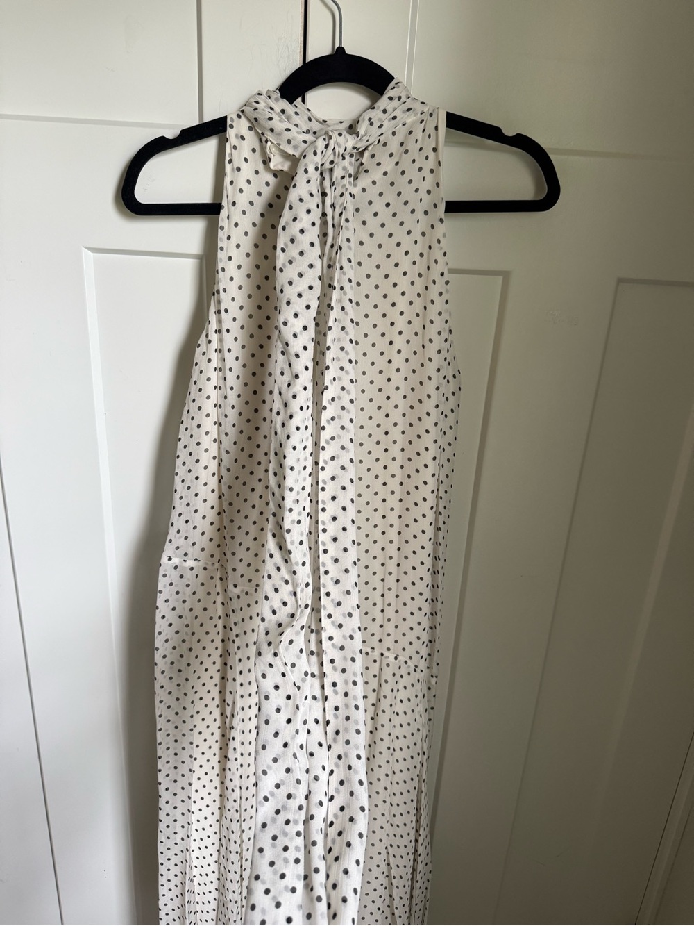NWT Zara ZW Collection polka dot halter dress with an asymmetrical hem. Size S. - Picture 9 of 11